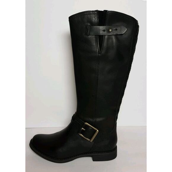 Timberland Womens Savin Hill Tall Leather Moto Boots Buckle Anti Fatigue Size 7 - Picture 3 of 12